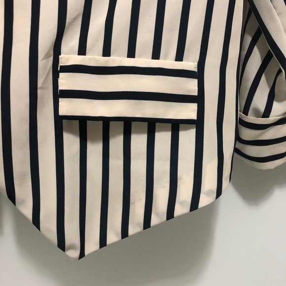 BCX Blue and White Stripe Open Blazer size M - Picture 4 of 7